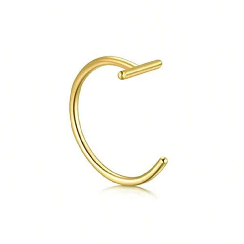 Horizontal Bar C-Shaped Nose Ring, Non-Pierced Septum Jewelry